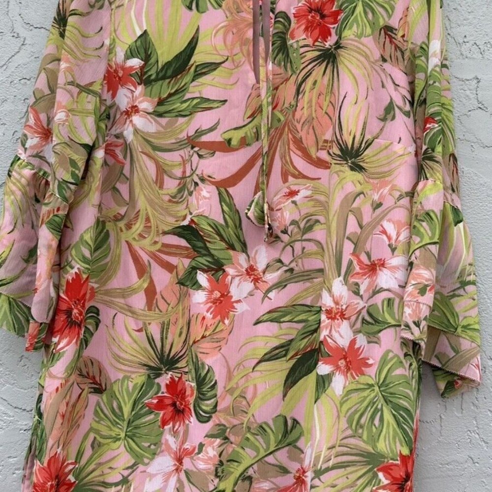 J. Jill Women's  3/4 Sleeve Seashell Paradise Found‎ Tunic Blouse SZ LP